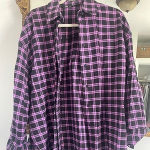 Zara Oversized Black/Pink Flannel
